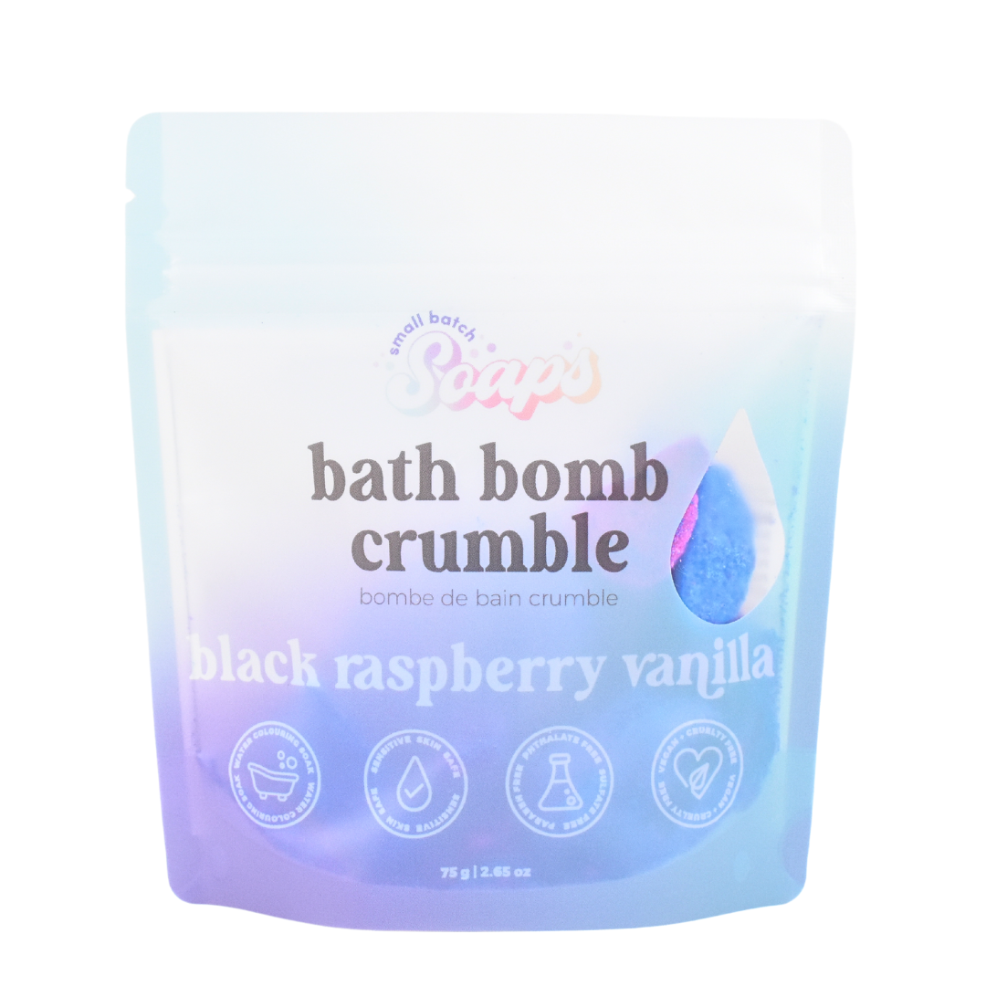 Black Raspberry Vanilla Bath Bomb Crumble - Spring Scent - Small Batch Soaps