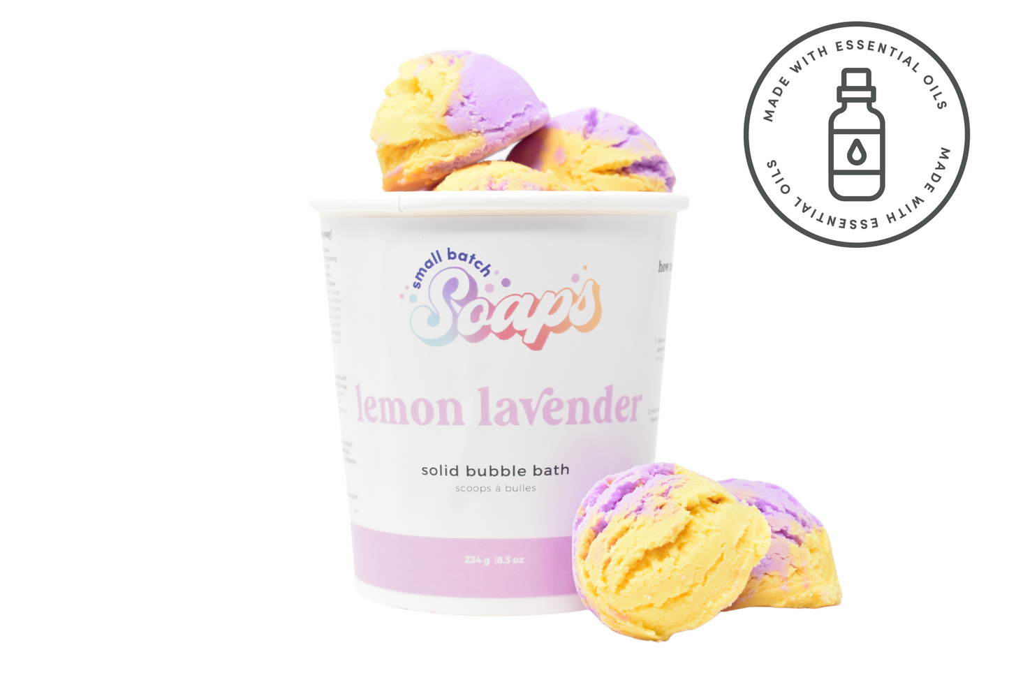 Lemon Lavender Bubble Scoops - Small Batch Soaps