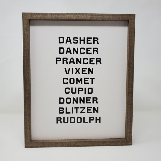 Reindeer Names Sign - Small Batch Soaps