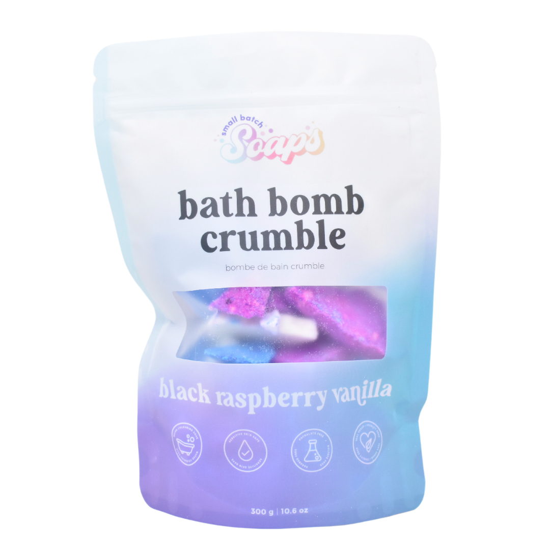Black Raspberry Vanilla Bath Bomb Crumble - Spring Scent - Small Batch Soaps