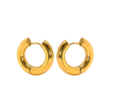 Bold Hoop Earrings - Gold - Small Batch Soaps