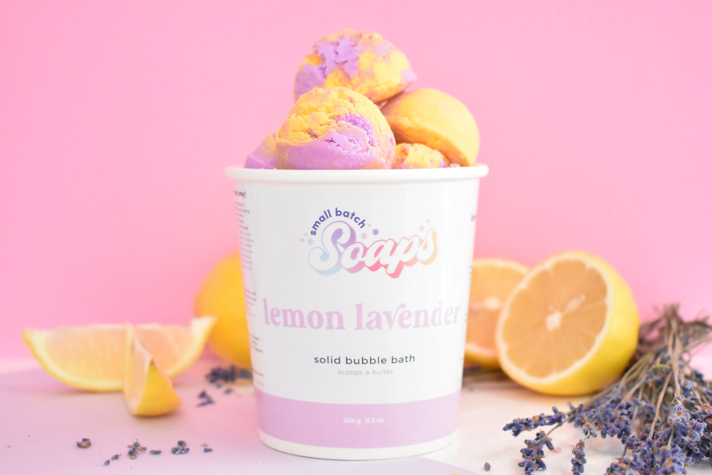 Lemon Lavender Bubble Scoops - Small Batch Soaps
