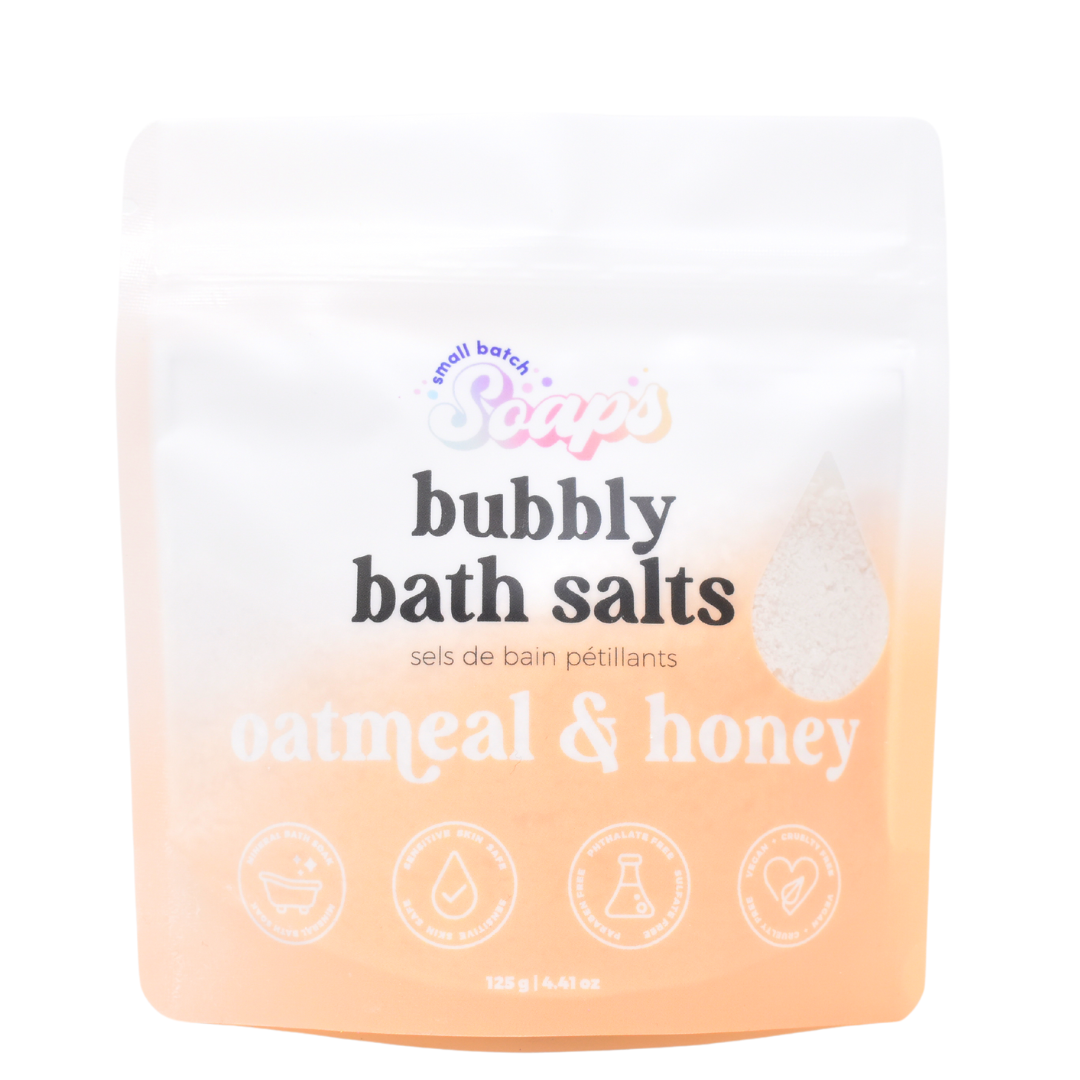 Oatmeal & Honey Bubbly Bath Salts - Small Batch Soaps