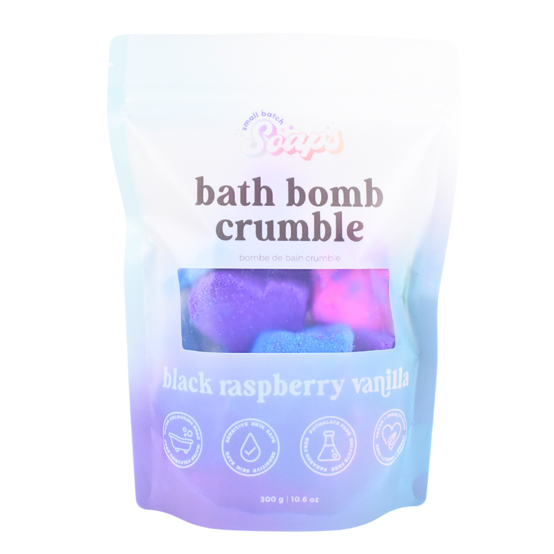 Black Raspberry Vanilla Bath Bomb Crumble - Small Batch Soaps