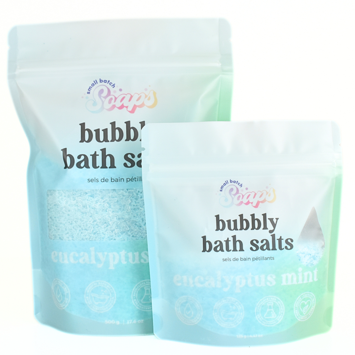 Eucalyptus Mint Bubbly Bath Salts - Small Batch Soaps
