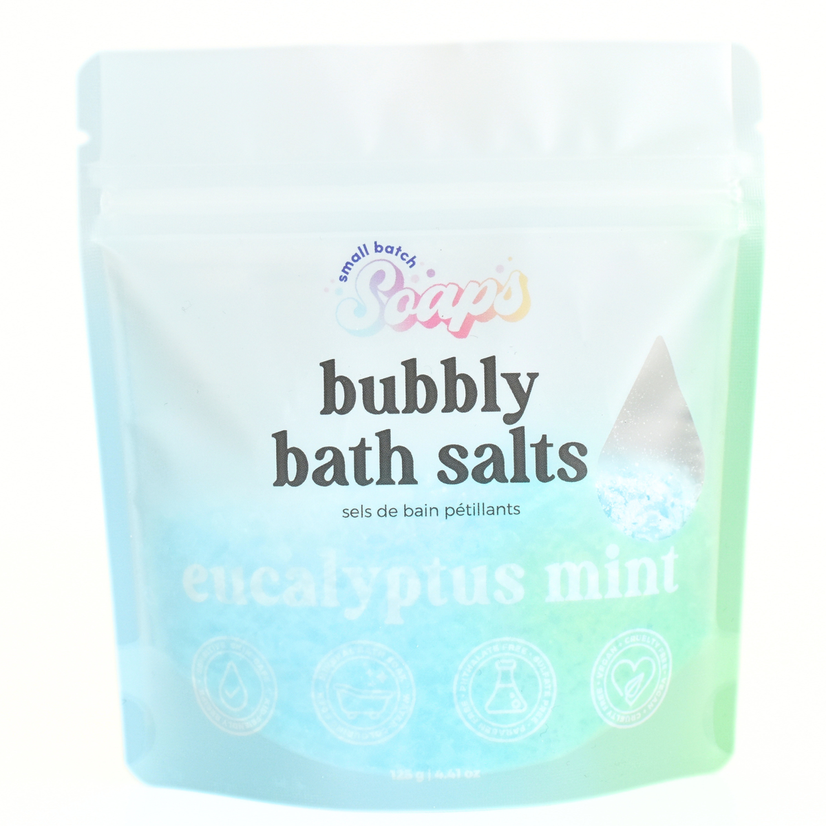 Eucalyptus Mint Bubbly Bath Salts - Small Batch Soaps