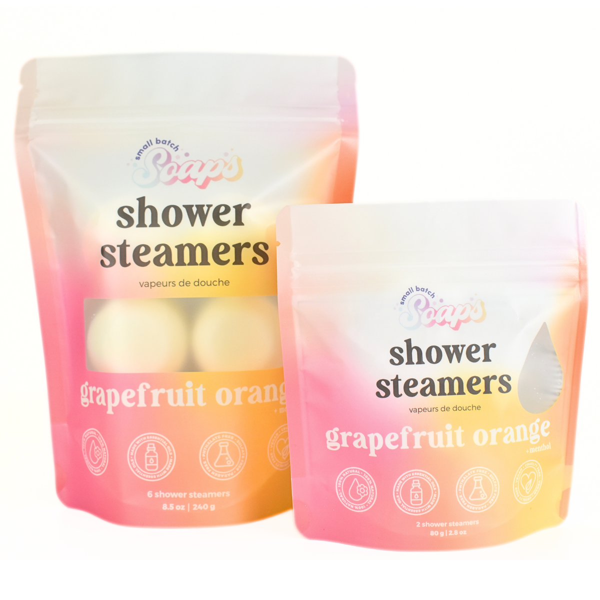 Shower Steamers - Grapefruit Orange - Small Batch Soaps