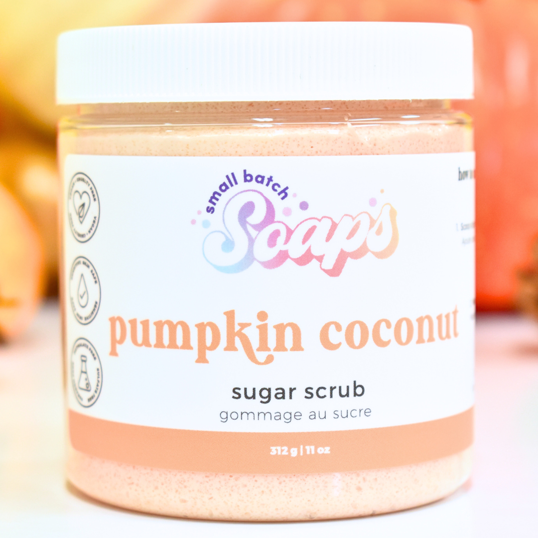 Pumpkin Coconut Sugar Scrub - Fall Scent - Small Batch Soaps