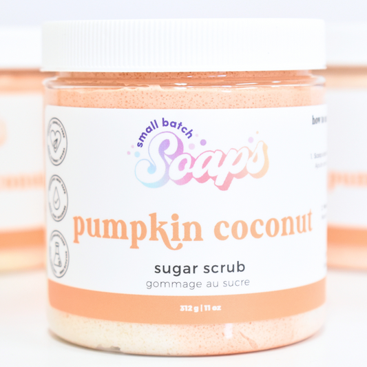 Pumpkin Coconut Sugar Scrub - Fall Scent - Small Batch Soaps